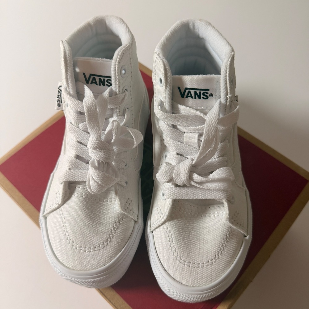 Vans Filmore Hi Kids Sneakers White Canvas High Top VN0A5HZD7HN Size 11.0 YT - Picture 2 of 9